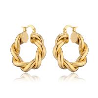 Messing oorringen, gold plated, voor vrouw, 30x35mm, Verkocht door pair