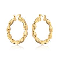 Messing oorringen, gold plated, voor vrouw, 42x30mm, Verkocht door pair