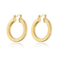 Laiton Anneau d'oreille, Placage de couleur d'or, pour femme, 29x33mm, Vendu par paire