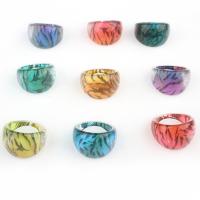 Resin fingerring, Unisex, blandede farver, 17mm, 100pc'er/Box, Solgt af Box