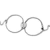 Titanium Stål Armbånd, titanium stål karabinlås, Unisex, sølv, 20x20mm, Længde 20 cm, Solgt af sæt