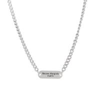 Cruach Tíotáiniam Geansaí Necklace, cruach tíotáiniam clasp gliomach, unisex, airgid, 9x28mm, Fad 55 cm, Díolta De réir PC