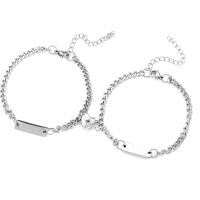 Cruach Tíotáiniam Bracelet, cruach tíotáiniam clasp gliomach, snasta, unisex, airgid, 6x18mm, Fad 20 cm, Díolta De réir PC