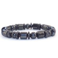 Hematite Pulsera, hecho a mano, unisexo, Negro, 8mm, longitud 18 cm, Vendido por UD