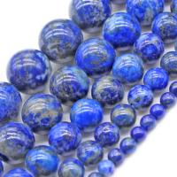 Perles Lapis Lazuli, Rond, DIY, bleu, Vendu par Environ 40 cm brin