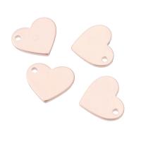 Pendentifs coeur en laiton, Plaqué de couleur d'or rose, unisexe, couleur or rose, protéger l'environnement, sans nickel, plomb et cadmium, 11x10x1mm, Trou:Environ 0.5mm, Vendu par PC