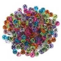 Abalorios Acrílicos de Letras, Acrílico, Esférico, Bricolaje & esmalte, más colores para la opción, 4x7mm, 100PCs/Bolsa, Vendido por Bolsa