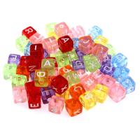 Alphabet Acryl Perlen, Quadrat, DIY & Emaille, keine, 10x10mm, 100PCs/Tasche, verkauft von Tasche