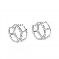 925 Sterling Silver Huggie Hoop Earring plated for woman & hollow Approx 6mm Sold By Pair