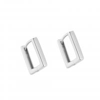 925 sterling zilver Huggie Hoop Earring, plated, voor vrouw, meer kleuren voor de keuze, 9x1.80x10mm, Verkocht door pair