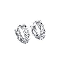 925 Sterling Silver Huggie Hoop Earring, plátáilte, do bhean & log, dathanna níos mó le haghaidh rogha, 4x13.50mm, Poll:Thart 6mm, Díolta De réir Péire