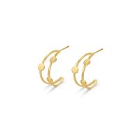 Roestvrij staal Stud Earrings, 304 roestvrij staal, voor vrouw & hol, gouden, 7.50x20mm, Verkocht door pair