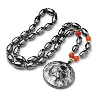 Hematit Tröja halsband, med Red Agate, Unisex, blandade färger, Längd 68 cm, Säljs av PC