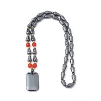 Hematite Geansaí Necklace, unisex, dubh, Fad 63 cm, Díolta De réir PC