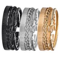 304 roestvrij staal Bangle, multilayer & voor de mens, meer kleuren voor de keuze, 55-65mm, Verkocht door PC