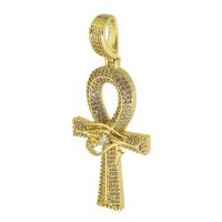 Cubic Zirconia Micro Pave 925 Sterling Silver Pendant Brass gold color plated fashion jewelry & DIY & micro pave cubic zirconia golden Approx 5mm Sold By Lot