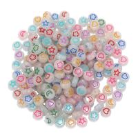 Grânulos acrílicos de cor sólida, acrilico, Roda plana, DIY & luminosa & esmalte, cores misturadas, 4x7mm, 100PCs/Bag, vendido por Bag