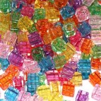 Transparant Acryl Kralen, Square, gepolijst, DIY, gemengde kleuren, 6mm, 100pC's/Bag, Verkocht door Bag