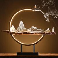 Backflow Incense Burner Porcelain handmade for home and office & durable & with LED light Sold By PC