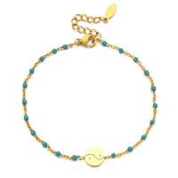 Bracciale gioielli in acciaio inossidabile, 304 acciaio inox, Cerchio, placcato color oro, Regolabile & gioielli di moda & per la donna & smalto, nessuno, Lunghezza Appross. 20-22 cm, Venduto da PC