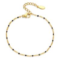 Bracciale gioielli in acciaio inossidabile, 304 acciaio inox, Cerchio, placcato color oro, Regolabile & gioielli di moda & per la donna & smalto, nessuno, Lunghezza 20-22 cm, Venduto da PC