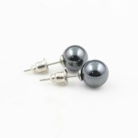 Hematite Graí Earring, le Sinc Alloy, cóimhiotal since iar earring, unisex, dathanna measctha, Díolta De réir PC