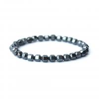 Hematite Bracelet, unisex & frith-tuirse, dubh, Fad Thart 21 cm, Díolta De réir PC