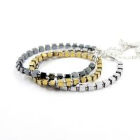 Hematite Bracelet with Zinc Alloy zinc alloy lobster clasp Unisex Length Approx 21 cm Sold By PC