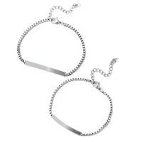 Titanium Stål Armbånd, titanium stål karabinlås, Unisex & anti-træthed, sølv, Længde 21 cm, Solgt af PC