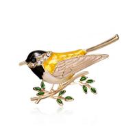 Strass Broche, Zinc Alloy, Vogel, meer kleuren voor de keuze, 43x37mm, Verkocht door PC