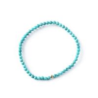 Bracelets turquoises de mode, turquoise, avec 14K-Gold-Coated-Cuivre, bijoux de mode & pour femme, 3mm, Vendu par Environ 5.51-6.29 pouce brin