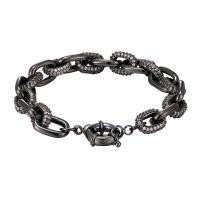 Cilindrata Zircone Bracciale in ottone micro pavimenta, Cerchio, placcato, gioielli di moda & lunghezza differente per scelta & Micro spianare cubic zirconia & per l'uomo, nessuno, assenza di nichel,piombo&cadmio, Venduto da PC