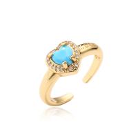 Cubic Zirconia Micro Pave Brass Ring gold color plated micro pave cubic zirconia & for woman 18mm Sold By PC