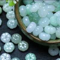 Natural Jadeite Beads Pumpkin polished DIY green 9mm Sold By PC