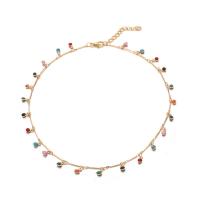 Collier en laiton, avec résine & alliage de zinc, avec 3.93inch chaînes de rallonge, Placage, bijoux de mode & pour femme, plus de couleurs à choisir, Longueur Environ 13.7 pouce, Vendu par PC