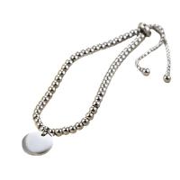 Bracciale gioielli in acciaio inossidabile, 304 acciaio inox, Cerchio piatto, Ball chain & per la donna, nessuno, Lunghezza Appross. 7-9.8 pollice, Venduto da PC