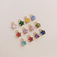 Cubic Zirconia (CZ) Brass Hängen, Mässing, Star, plated, DIY & micro bana cubic zirconia, fler färger för val, nickel, bly och kadmium gratis, 7.50x5mm, Säljs av PC