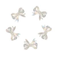 Plated Akrylpärlor, Akryl, Bowknot, DIY, flerfärgad, 23x29x6mm, Hål:Ca 2mm, 10PC/Bag, Säljs av Bag