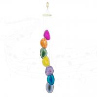 Agate Windbell, med Zinc Alloy, naturlig, blandede farver, Solgt af PC