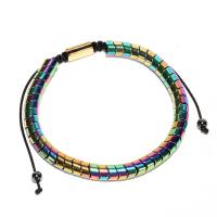 Hematite Pulsera, con cordón poliéster, unisexo & antifatiga, más colores para la opción, Vendido por UD