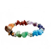 Piedras preciosas Pulsera, con aleación de zinc, chapado en color de platina, para mujer, multicolor, longitud aproximado 18 cm, Vendido por UD