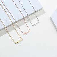 Acier titane collier, avec 1.97inch chaînes de rallonge, croix, bijoux de mode & pour femme, plus de couleurs à choisir, 20x9.60mm, Longueur Environ 17.13 pouce, Vendu par PC