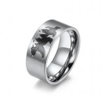 Anillo de dedo de acero inoxidable, acero inoxidable 304, unisexo & diverso tamaño para la opción, más colores para la opción, 9mm, tamaño:8-12, Vendido por UD