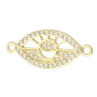 Cubic Zirconia Micro Pave Brass Connector Eye gold color plated micro pave cubic zirconia & hollow Approx 1mm Sold By PC