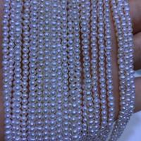 Kulaté kultivované sladkovodní perle, Sladkovodní Pearl, Kolo, DIY, bílý, 3-4mm, Prodáno za Cca 14-15 inch Strand