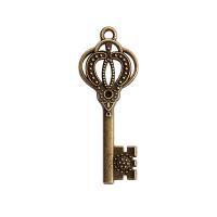 Zinc Alloy Key Pendler, Nøgle, forgyldt, flere farver til valg, 43x16mm, Solgt af PC