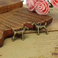 Zinc Alloy Animal Pendler, Hund, forgyldt, antik bronze farve, 18x16mm, Solgt af PC