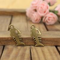 Zinc Alloy Pendants Fish Bone plated antique bronze color Sold By PC