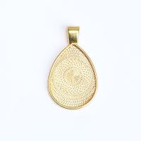 Zinc Alloy vedhæng Cabochon Setting, Teardrop, forgyldt, flere farver til valg, 25x18mm, Solgt af PC