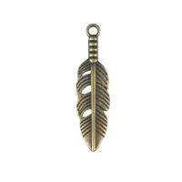 Zink legering Feather Pendler, Zinc Alloy, forgyldt, flere farver til valg, 30x8mm, Solgt af PC